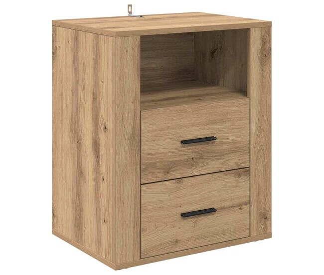 Mesita de noche - mesilla de noche con cajón roble artisan 50 x 36 x 60 cm