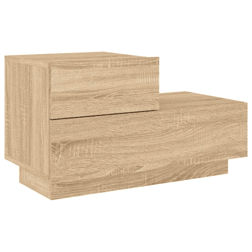 Mesa De Cabeceira - Mesinha De Cabeceira com luzes LED 70x36x40,5 cm carvalho sonoma