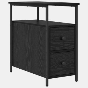 Mesa De Cabeceira - Mesinha De Cabeceira com gaveta Carvalho preto 30 x 60 x 60 cm