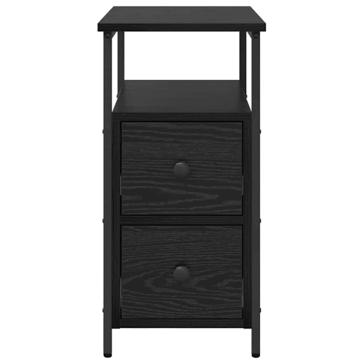 Mesa De Cabeceira - Mesinha De Cabeceira com gaveta Carvalho preto 30 x 60 x 60 cm