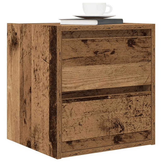 Mesa De Cabeceira De Parede Mesinha De Cabeceira - 38x34x40 cm cor madeira velha
