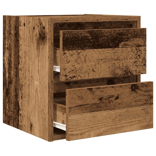 Mesa De Cabeceira De Parede Mesinha De Cabeceira - 38x34x40 cm cor madeira velha