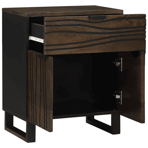 Mesa De Cabeceira - Mesinha De Cabeceira com gaveta Nogueira 50 x 33 x 60 cm