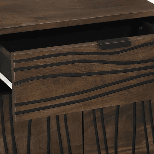 Mesa De Cabeceira - Mesinha De Cabeceira com gaveta Nogueira 50 x 33 x 60 cm