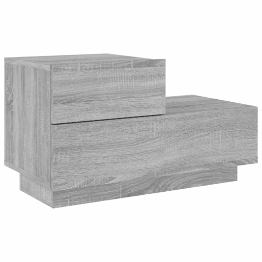 Mesa De Cabeceira - Mesinha De Cabeceira com luzes LED 70x36x40,5 cm cinzento-sonoma