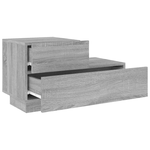 Mesa De Cabeceira - Mesinha De Cabeceira com luzes LED 70x36x40,5 cm cinzento-sonoma