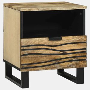 Lote de 2 Mesa De Cabeceira - Mesinha De Cabeceira com gaveta Castanho 40 x 33 x 46 cm