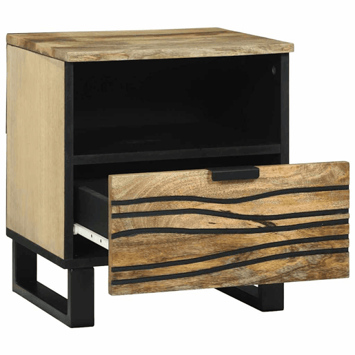 Lote de 2 Mesa De Cabeceira - Mesinha De Cabeceira com gaveta Castanho 40 x 33 x 46 cm