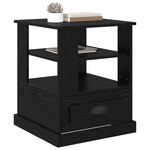 Mesa De Cabeceira - Mesinha De Cabeceira com gaveta Carvalho preto 50 x 50 x 60 cm