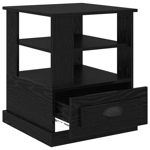 Mesa De Cabeceira - Mesinha De Cabeceira com gaveta Carvalho preto 50 x 50 x 60 cm