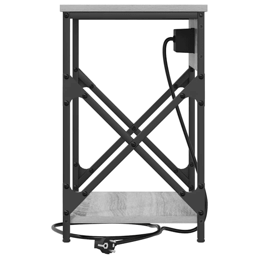 Mesa De Cabeceira - Mesinha De Cabeceira Sonoma cinzento 41 x 31 x 51 cm