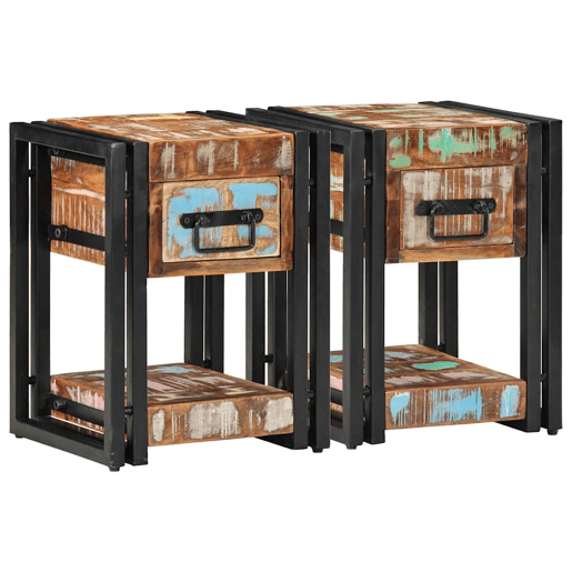 Lote de 2 Mesa De Cabeceira - Mesinha De Cabeceira com gaveta 30 x 30 x 40 cm