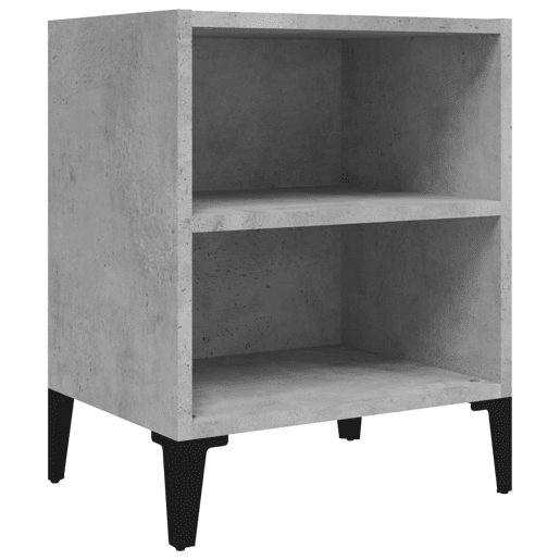 Mesa De Cabeceira - Mesinha De Cabeceira c pernas em metal 40x30x50 cm cinza cimento