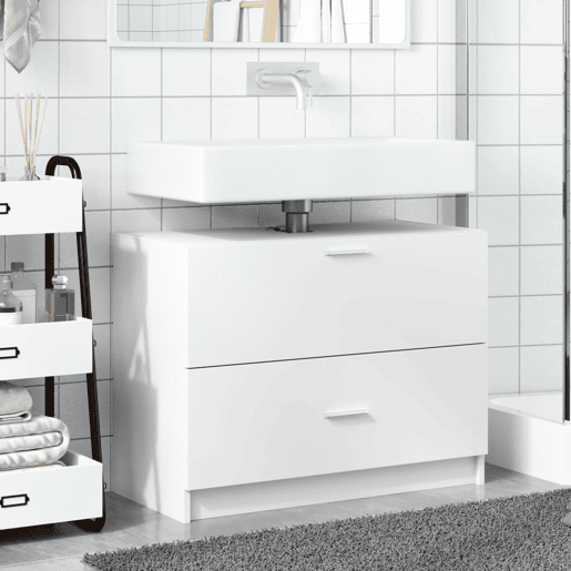 vidaXL Armário de lavatório 78x37x59 cm derivados de madeira branco