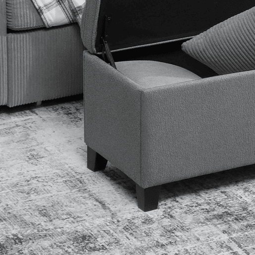 HOMCOM Puff de Armazenamento Banco 112L Estofado em Linho com 2 Dobradiças de Segurança Tampa Rebatível e Assento com Capitonê para Quarto Sala de Estar Entrada Carga 120 kg 120x40x48 cm Cinza Escuro