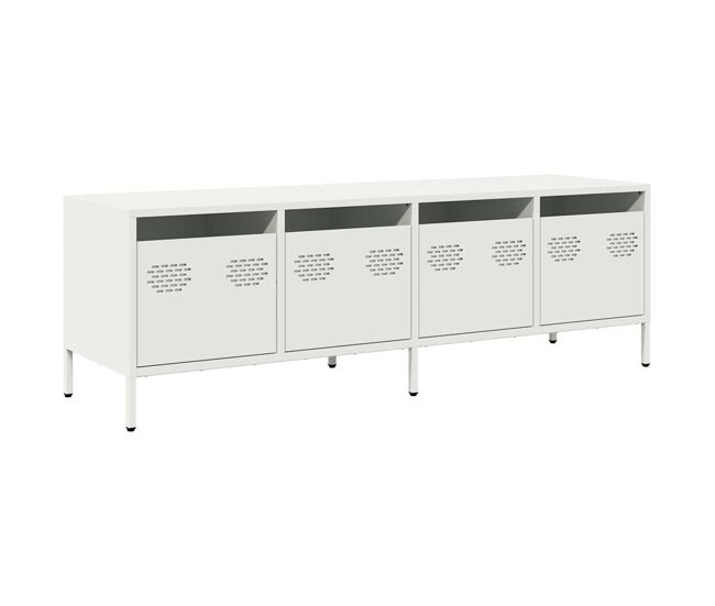 Mueble para TV acero laminado en frío blanco 135x39x43,5 cm