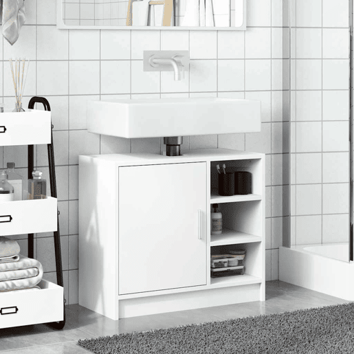 vidaXL Armário de lavatório 63x29x55 cm derivados de madeira branco
