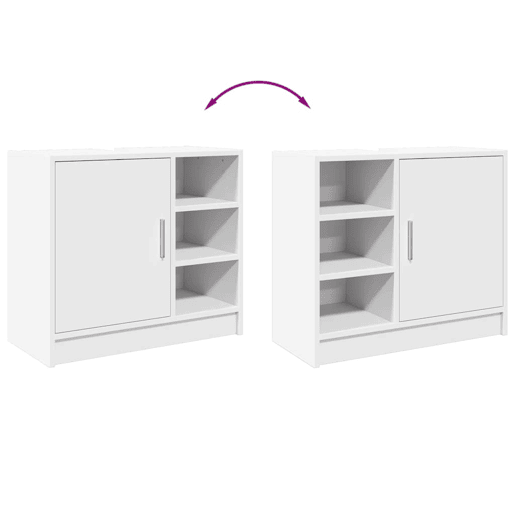 vidaXL Armário de lavatório 63x29x55 cm derivados de madeira branco