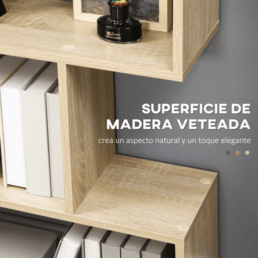 HOMCOM Estante para Livros Moderna Estante com 6 Prateleiras para Sala de Jantar Sala de Estar Estúdio 80x23x192 cm Madeira