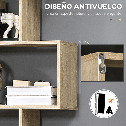 HOMCOM Estante para Livros Moderna Estante com 6 Prateleiras para Sala de Jantar Sala de Estar Estúdio 80x23x192 cm Madeira