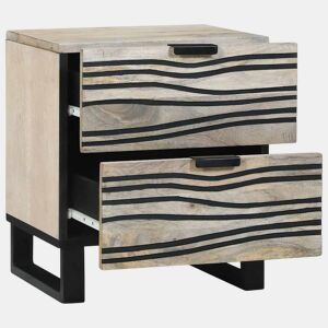 Mesa De Cabeceira - Mesinha De Cabeceira com gaveta Branco e preto 40 x 33 x 46 cm