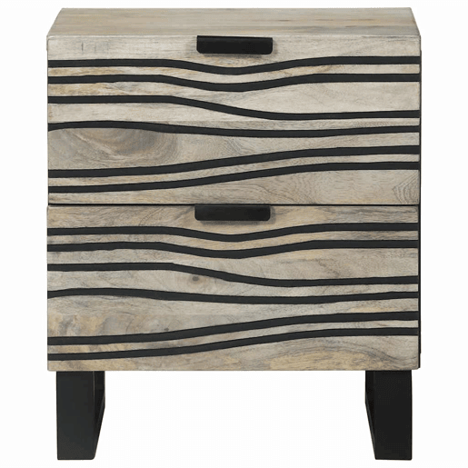 Mesa De Cabeceira - Mesinha De Cabeceira com gaveta Branco e preto 40 x 33 x 46 cm