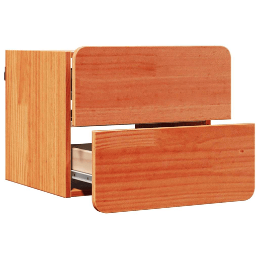Lote de 2 Mesa De Cabeceira - Mesinha De Cabeceira com gaveta Castanho 39 x 34 x 33 cm