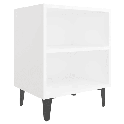 Mesa De Cabeceira - Mesinha De Cabeceira com pernas em metal 40x30x50 cm branco