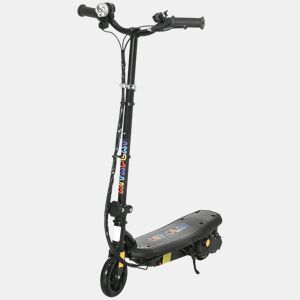 HOMCOM Trotinete Elétrica para Crianças de 7-14 Anos Dobrável Trotinete Elétrica Velocidade Máx. 12 kmh Motor 120 W Autonomia Máxima 10 km com Guiador Ajustável em Altura Farol LED e Travão 75x48x93-105 cm Preto