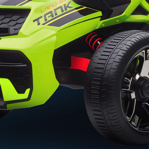 AIYAPLAY Quadricilo Elétrico para Crianças 12V 3-8 Anos com 2 Motores Velocidade até 5 kmh 3 Rodas Suspensão Faróis Buzina Música USB 113x74x63 cm Verde