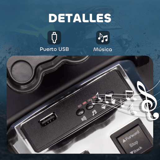 AIYAPLAY Quadricilo Elétrico para Crianças 12V 3-8 Anos com 2 Motores Velocidade até 5 kmh 3 Rodas Suspensão Faróis Buzina Música USB 113x74x63 cm Verde