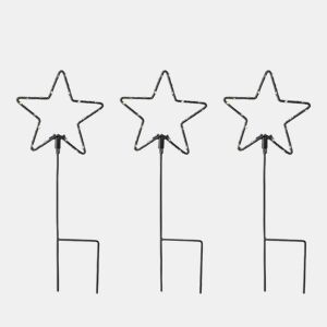 Conjunto de estacas LED para jardim Lumineo Natal Estrelas Ø 15 x 42,5 cm MicroLED 3 Peças