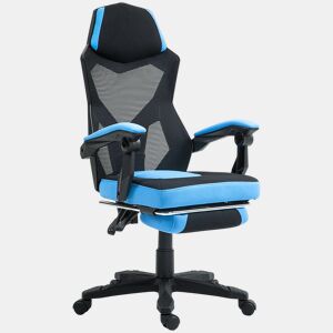 Vinsetto Cadeira de Escritório Ajustável em Altura Cadeira para Secretária Giratória de 360° Reclinável até 135° com Apoio para os Braços e Apoio para os Pés Retrátil 58x72x108-118 cm Azul