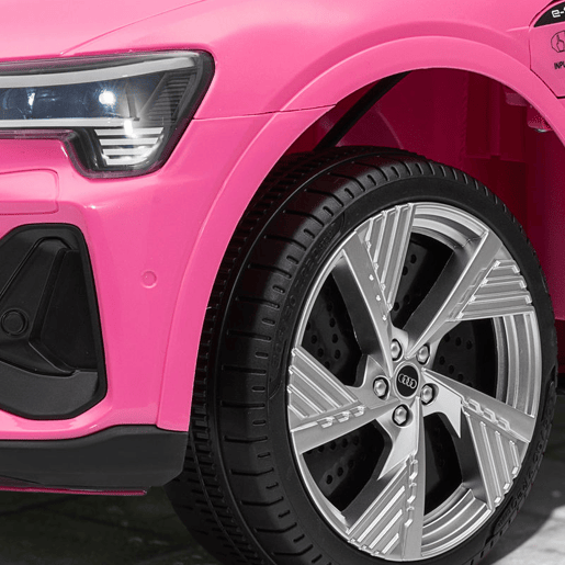 HOMCOM Carro Elétrico Audi E-Tron 12V para Crianças acima de 3 Anos com Controle Remoto Faróis Buzina Música MP3 TF USB e Abertura da Porta 3-8kmh 108x60x47 cm Rosa