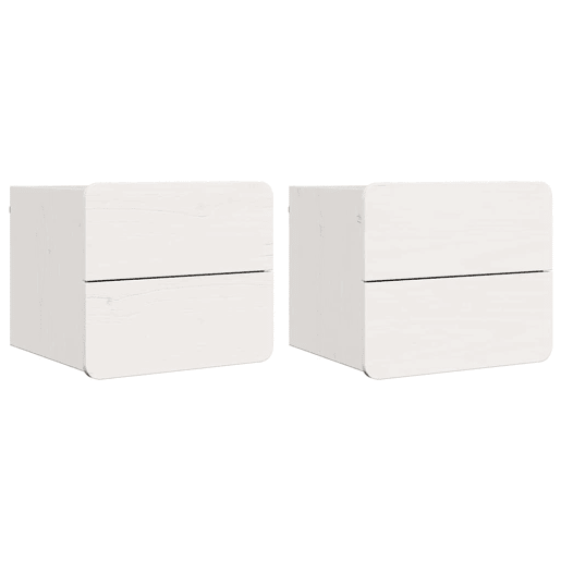 Lote de 2 Mesa De Cabeceira - Mesinha De Cabeceira com gaveta Branco 39 x 34 x 33 cm