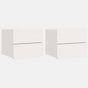 Lote de 2 Mesa De Cabeceira - Mesinha De Cabeceira com gaveta Branco 39 x 34 x 33 cm
