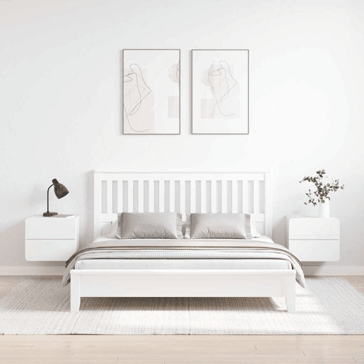 Lote de 2 Mesa De Cabeceira - Mesinha De Cabeceira com gaveta Branco 39 x 34 x 33 cm