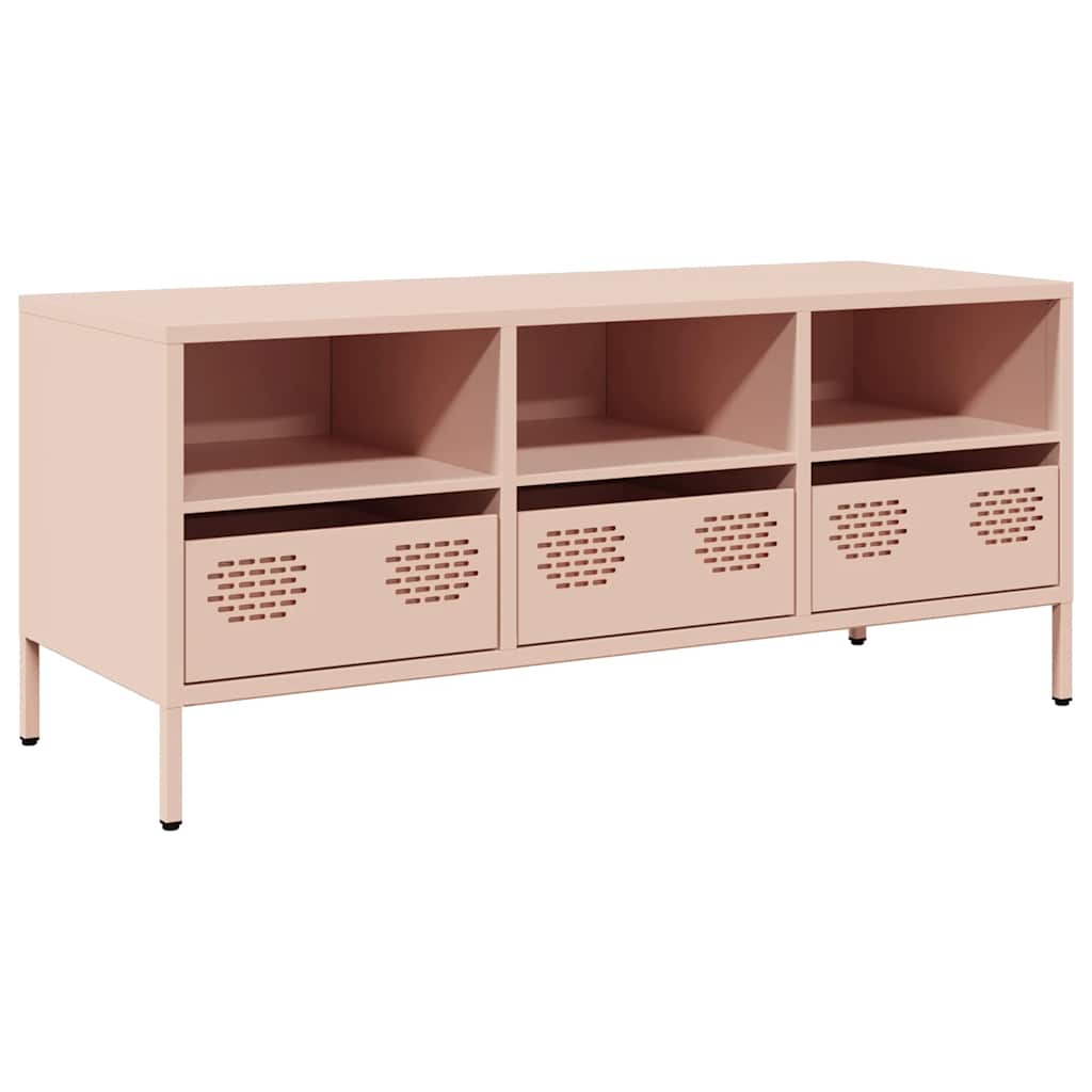 Mueble para tv acero laminado en frío rosa 101,5x39x43,5 cm