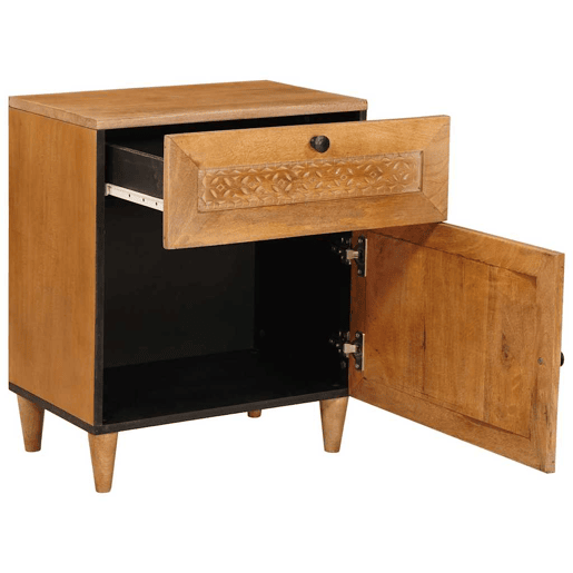 Mesa De Cabeceira - Mesinha De Cabeceira com gaveta Castanho-claro 50 x 33 x 60 cm