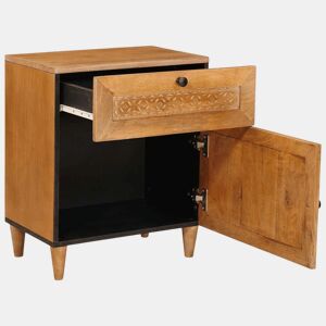 Mesa De Cabeceira - Mesinha De Cabeceira com gaveta Castanho-claro 50 x 33 x 60 cm