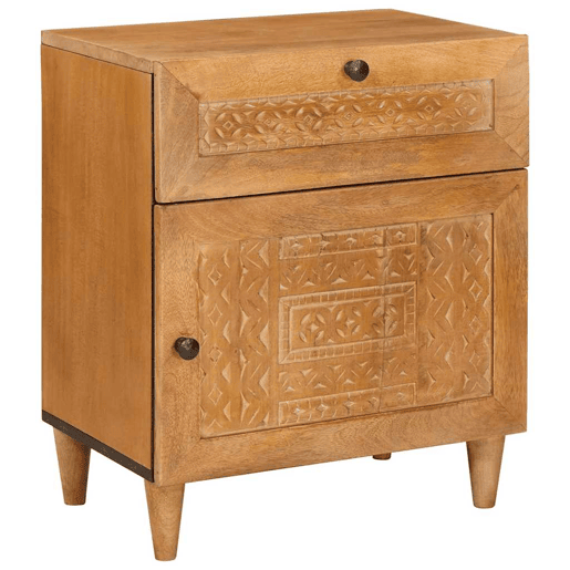 Mesa De Cabeceira - Mesinha De Cabeceira com gaveta Castanho-claro 50 x 33 x 60 cm