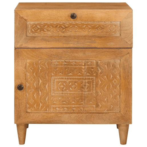 Mesa De Cabeceira - Mesinha De Cabeceira com gaveta Castanho-claro 50 x 33 x 60 cm