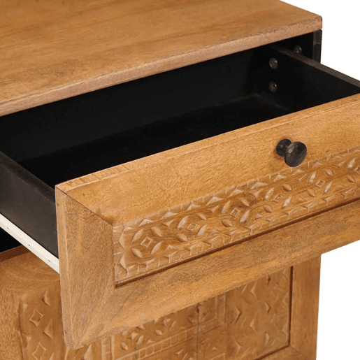 Mesa De Cabeceira - Mesinha De Cabeceira com gaveta Castanho-claro 50 x 33 x 60 cm