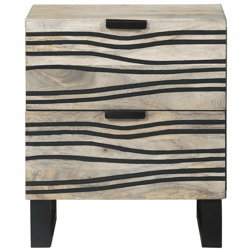 Lote de 2 Mesa De Cabeceira - Mesinha De Cabeceira Branco e preto 40 x 33 x 46 cm