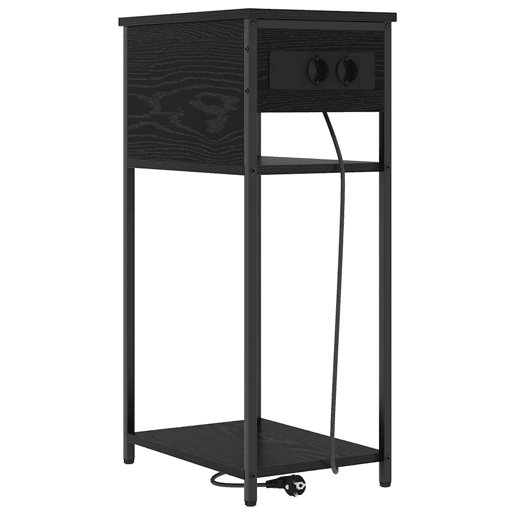 Mesa De Cabeceira - Mesinha De Cabeceira Carvalho preto 41 x 28 x 76 cm