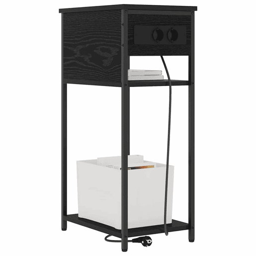 Mesa De Cabeceira - Mesinha De Cabeceira Carvalho preto 41 x 28 x 76 cm