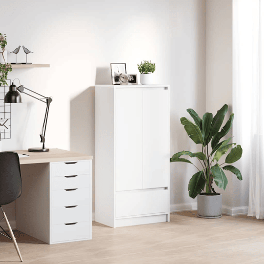vidaXL Armário com gaveta 55,5x34x119,5 cm derivados madeira branco