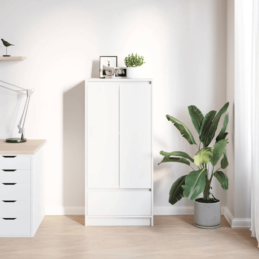 vidaXL Armário com gaveta 55,5x34x119,5 cm derivados madeira branco