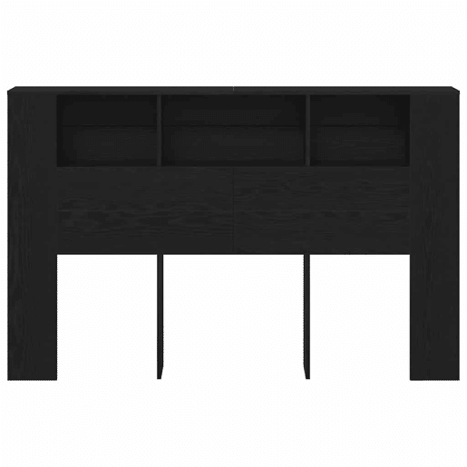 vidaXL Cabeceira com Armário Carvalho preto 160 x 19 x 104.5 cm, Cabeceiras Modernas, Soluções de Armazenamento, Design Funcional, Móveis Compactos para Ambientes Urbanos