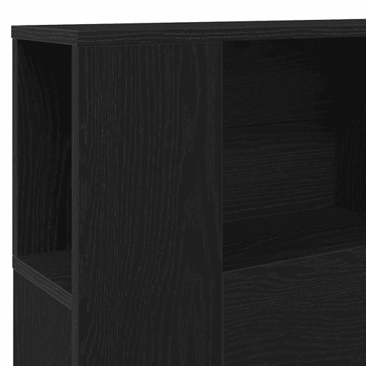 vidaXL Cabeceira com Armário Carvalho preto 160 x 19 x 104.5 cm, Cabeceiras Modernas, Soluções de Armazenamento, Design Funcional, Móveis Compactos para Ambientes Urbanos